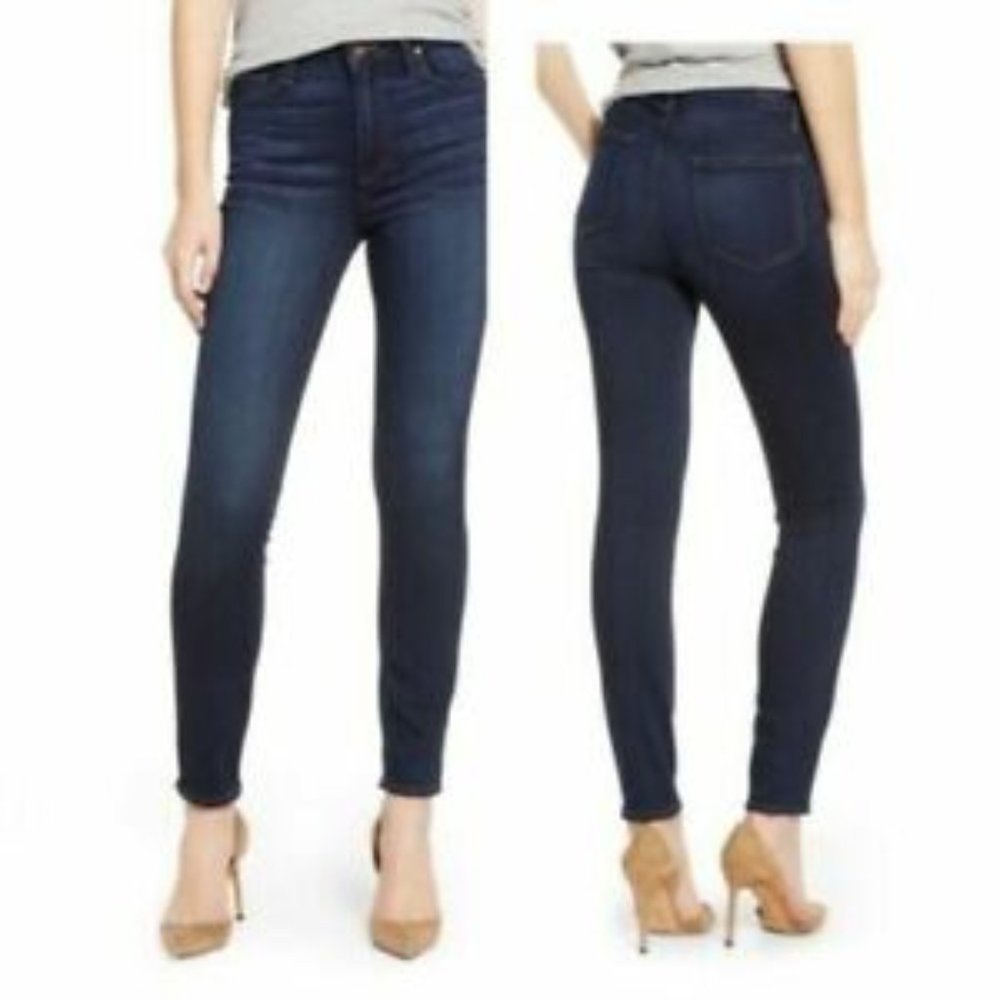 Paige Hoxton Crop Denim Jeans Dark Blue 24PE